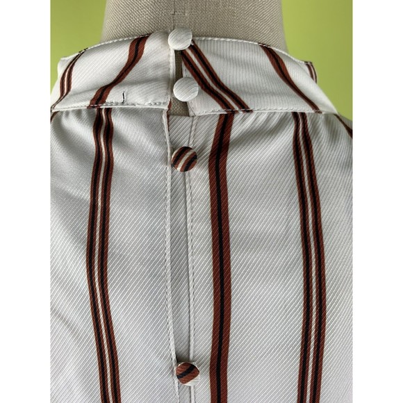 Beau Tissu V-Neck Back Button Striped Long Sleeve Size L Large Women's - Picture 6 of 11